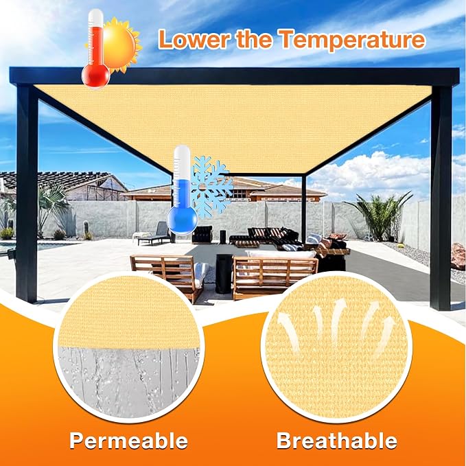 Artpuch Outdoor Pergola Shade Cover 13x24 FT Sun Shade Cloth - Image 4