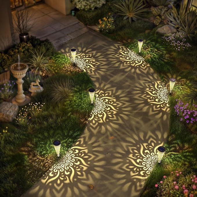 6 Pack Solar Lights Outdoor Garden Decorative Solar Garden Lights - Image 2