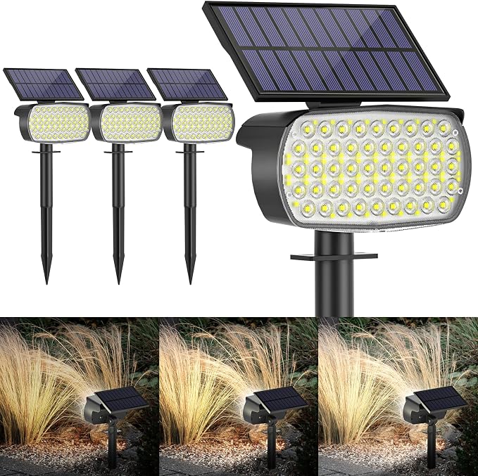 108 LED Solar Spot Lights Outdoor, Solar Lights Outdoor IP65 Waterproof by MinPea