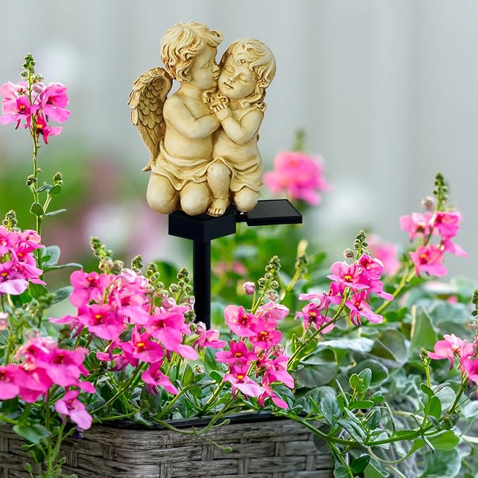 Solar Garden Angel Lights, Waterproof Outdoor Garden Angels Statue Decorations - Image 2