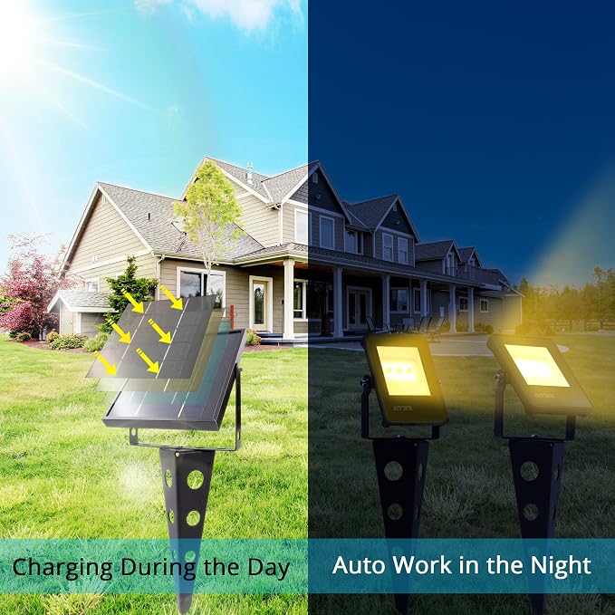 Solar Spotlights Outdoor Waterproof, Zeta 3-in-1 Spot Lights Metal Warm White - Image 6