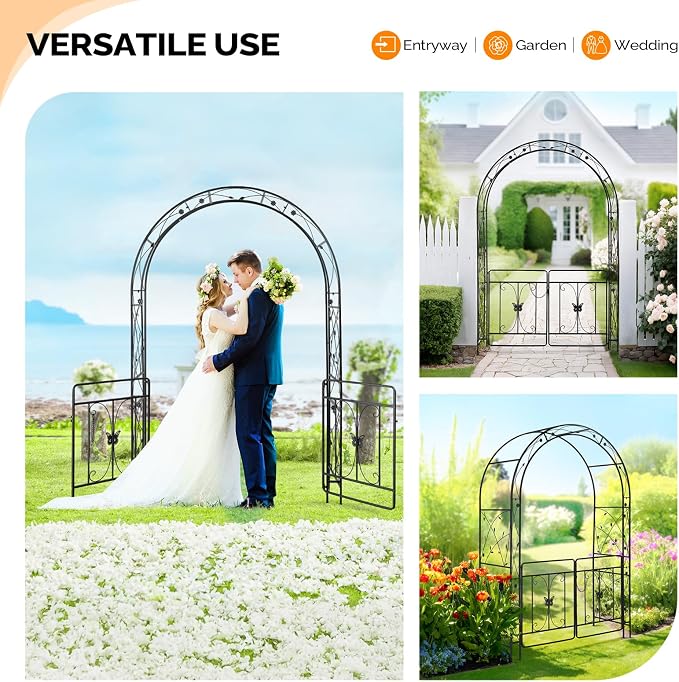 VINGLI Garden Arbor Arch, Wedding Arch Archway - Image 2