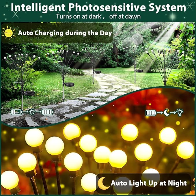 12-Pack Garden Solar Lights, 96 LED Solar Lights Outdoor - Image 6