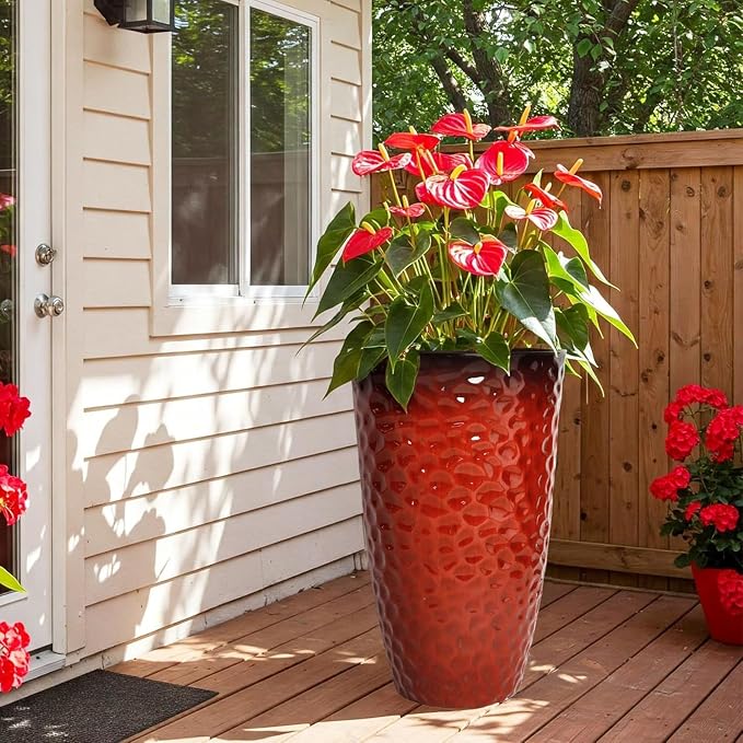 Worth 2 Pack 24" Tall Large Plastic Planter - Image 4