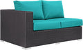 Modway Convene Wicker Rattan Outdoor Patio Left Arm Loveseat in Espresso by Modway