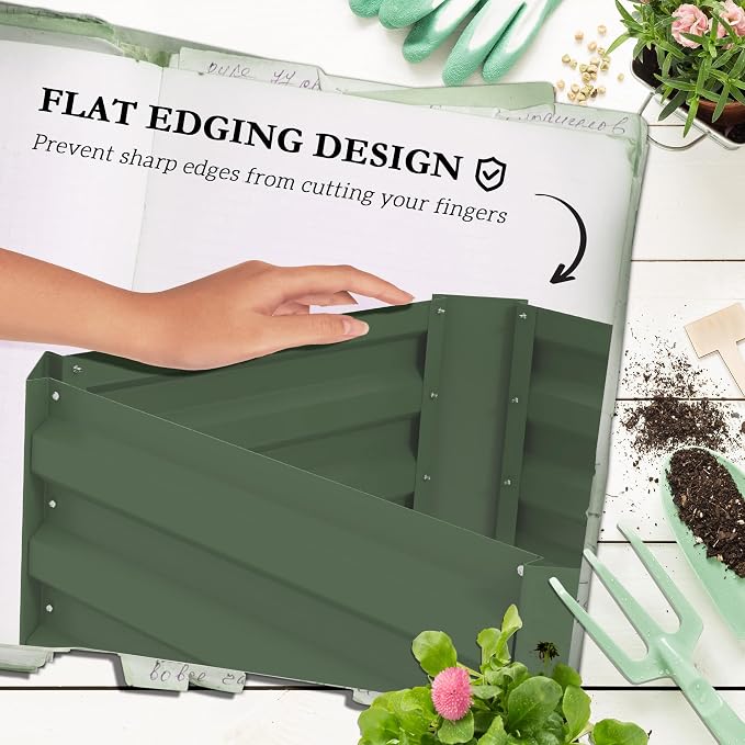 Outsunny Galvanized Raised Garden Bed, 73.5" Tall Outdoor Planter Box - Image 5