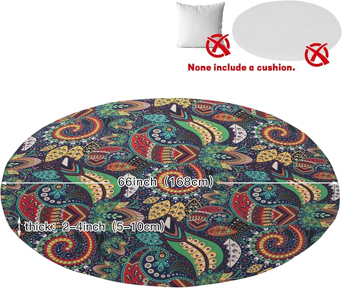 Round Daybed Cushion Cover 66" - Image 2