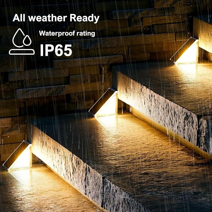 Solar Step Lights Outdoor Stair Light, Deck Lights Outdoor Powered IP65 - Image 6