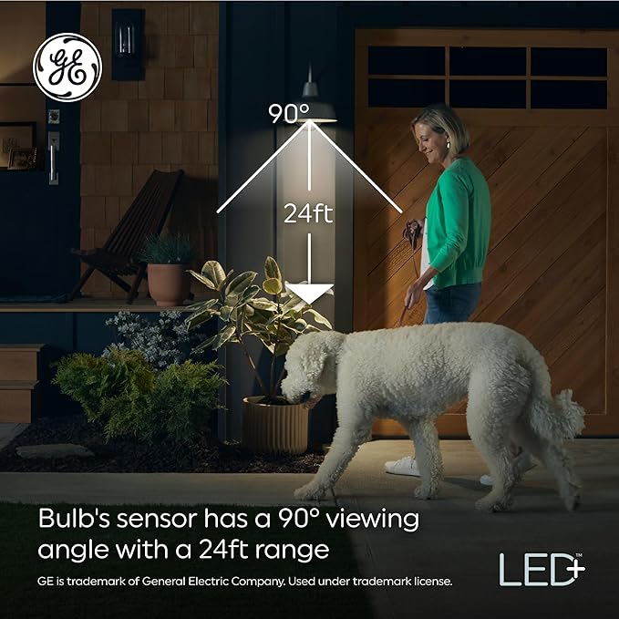 GE LED+ Motion Sensor LED Light Bulbs, Outdoor Security Lights, Warm White - Image 5