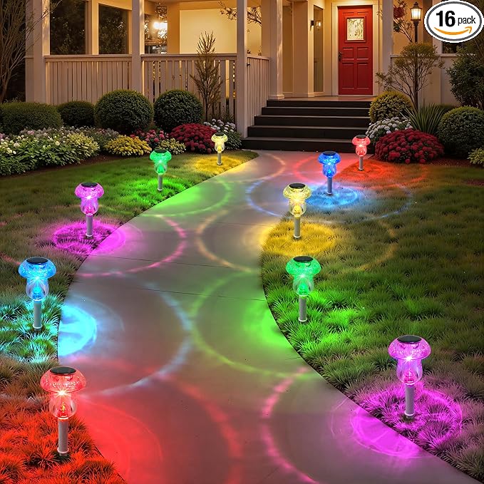 Solar Lights Outdoor, 16 Pack Mushroom Lights Outside Waterproof, Solar Powered by SolarOutdoorLights