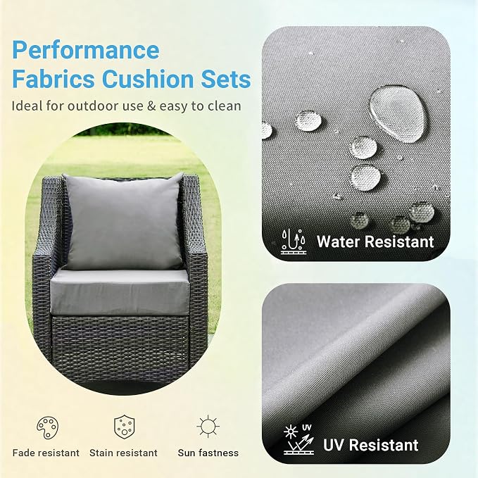 Outdoor Cushions for Patio Furniture, Outdoor Seat Cushion Set 24 x 24 x 4 Inch - Image 3