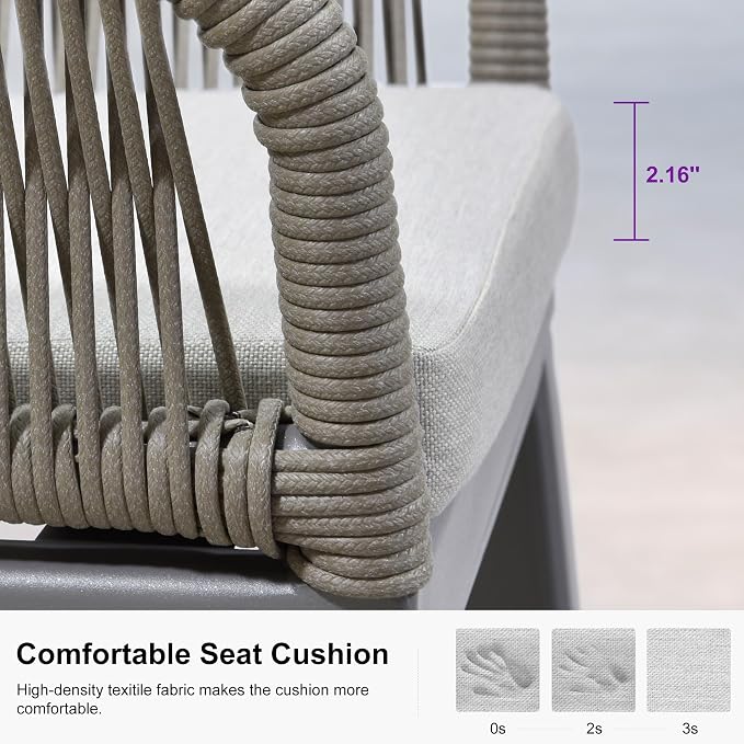 PURPLE LEAF Outdoor 24" Counter Height Bar Stools Chair Set of 2, All Weather - Image 6