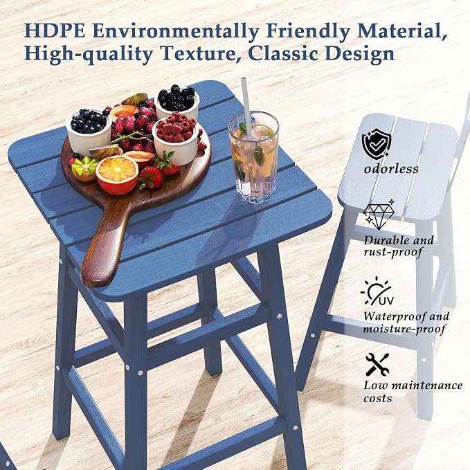 Outdoor Bar Table, HDPE Patio Bar Table, All Weather Height Patio Tables - Image 4