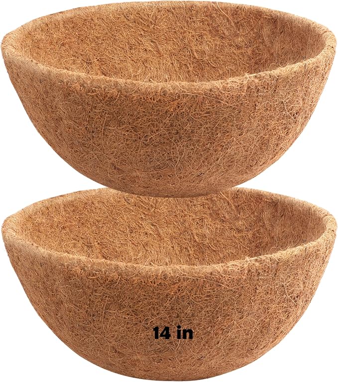 Y&M 2PCS 14" Round Coconut Fiber Liner Pre-Formed Replacement by YM