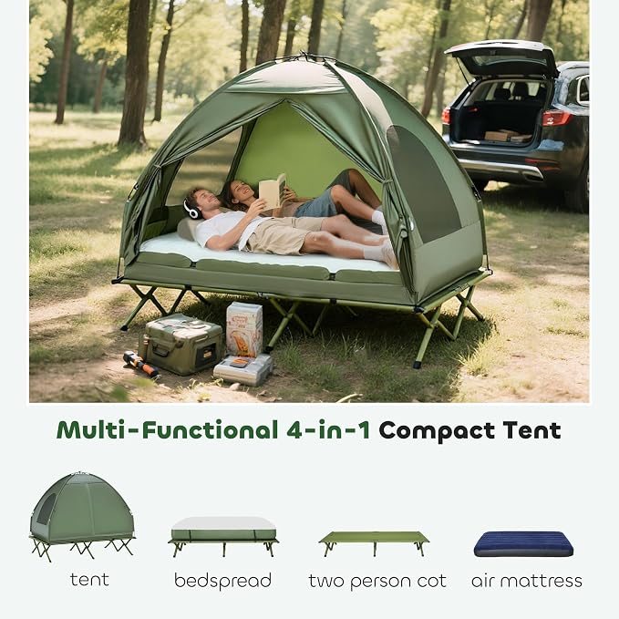 Outsunny Camping Tent Cot, Folding Tent Cot Combo - Image 3
