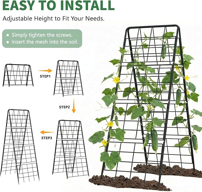 2 Pack Cucumber Trellis, Climbing Plants and Flowers - Image 7