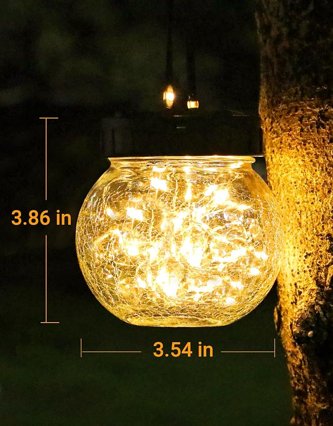 PARTPHONER Solar Lights Outdoor Waterproof 12-Pack, Solar Powered Hanging - Image 3