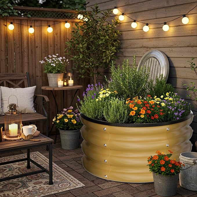 ZXZYHFTY Round Galvanized Raised Garden Bed kit, Round Large Metal Raised - Image 8