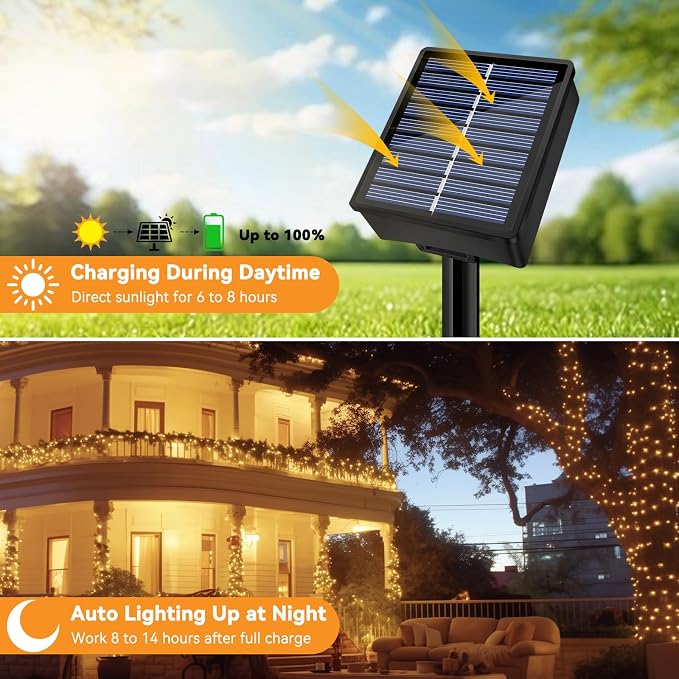 Solar String Lights Outdoor Waterproof 6 Pack Total 198ft 600LED 8 Modes - Image 4