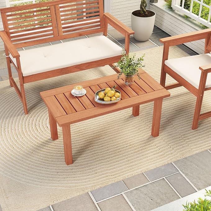 Tangkula Outdoor Coffee Table, 35.5” Patio Table - Image 3
