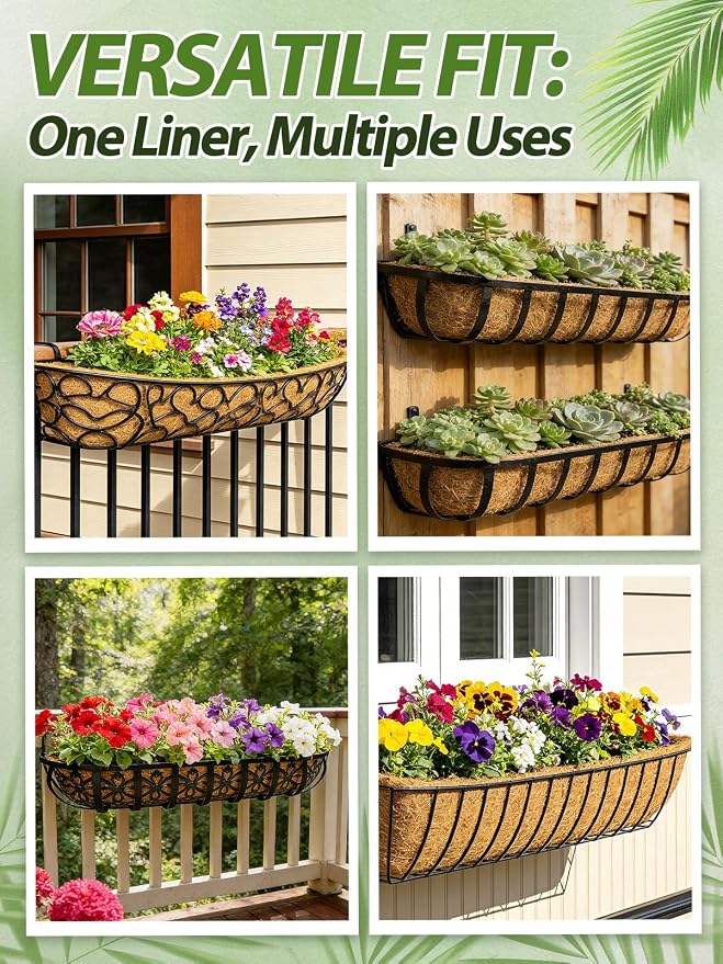 48in Arched Coco Liners for Window Planter Box - Image 5