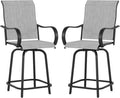 Patio Swivel Bar Stools Set of 2 by VonzoyHome