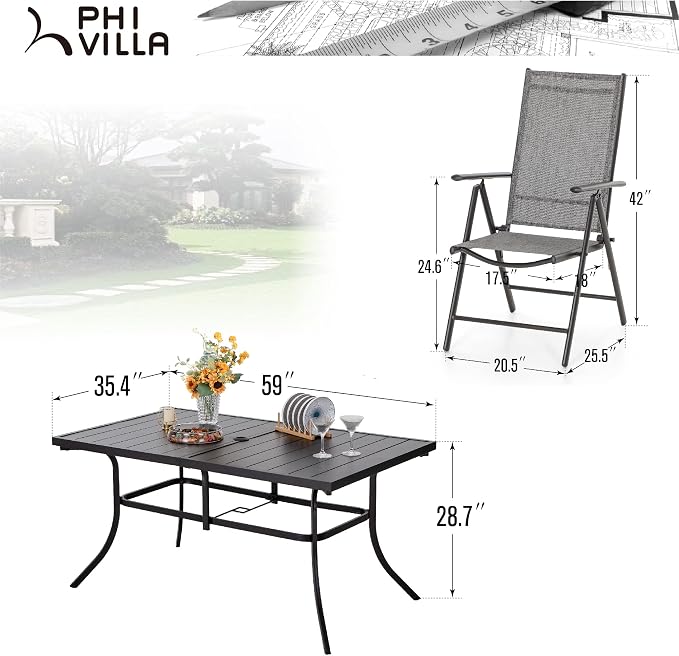 PHI VILLA 7 Piece Outdoor Dining Set - Image 6