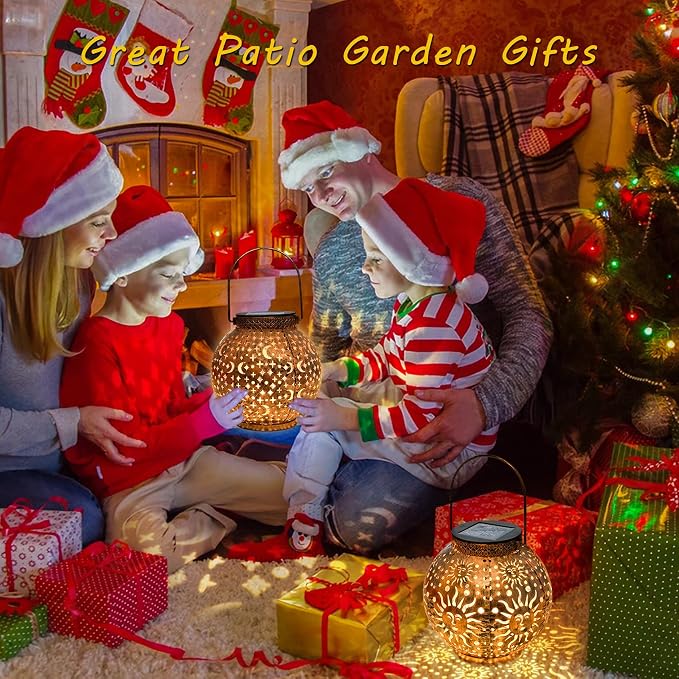 Go2garden 2Pack Solar Lanterns Outdoor Waterproof Garden Gifts - Image 3