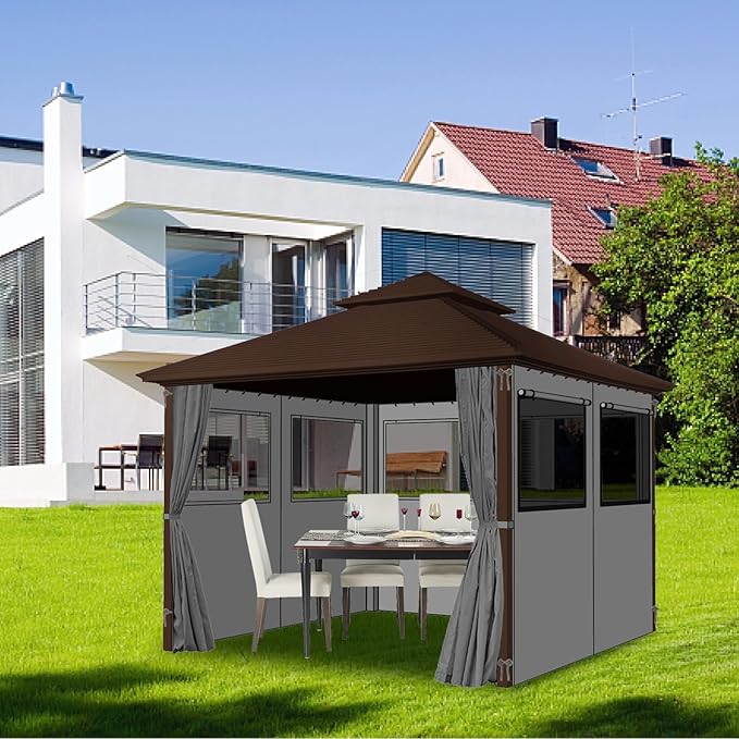 Homegroove Gazebo Universal Replacement Privacy Curtain, 4-Panels Sidewall - Image 7