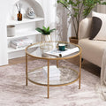 VINGLI 25.6" Round Gold Coffee Tables by VINGLI