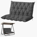 Porch Swing Cushion with Backrest 2-3 Seater Outdoor Bench Cushions Waterproof by Snubbull