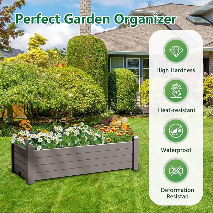 Raised Garden Bed, 21 Gallon Self-Watering Outdoor Raised Planter Box - Image 6