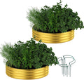 Galvanized Metal Planter Round Raised Garden Bed Kit by ZFHgarden