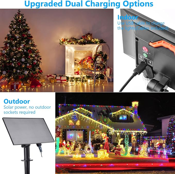 118Ft Solar String Lights Outdoor Waterproof, 18 Colors Changing 300 LED - Image 7