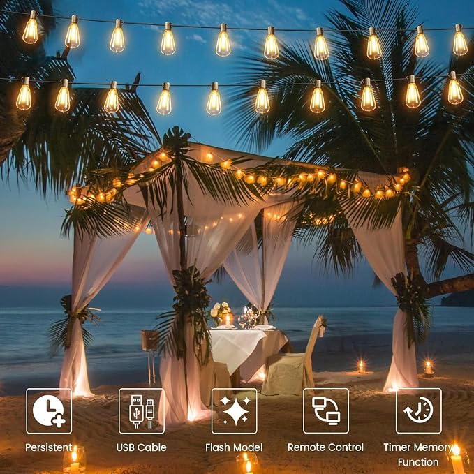 OHLUX 60FT Solar Globe String Lights Outdoor, Shatterproof Solar Patio Lights - Image 7