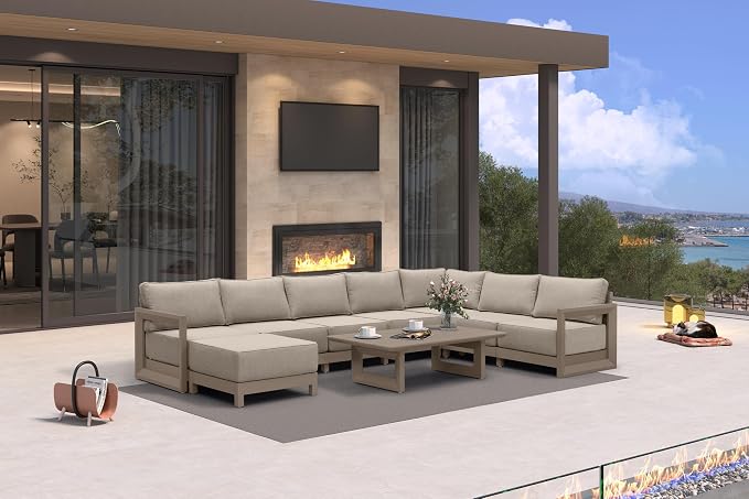 PURPLE LEAF Patio Furniture Set U-Shaped Outdoor Couch - Image 2