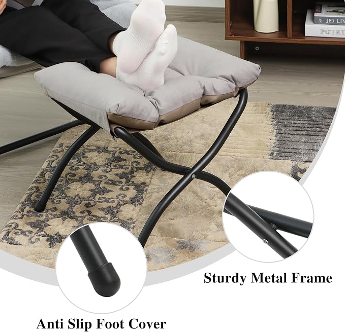15" Folding Ottoman, Foldable Footrest Stool, Portable Small Foot Stool - Image 6