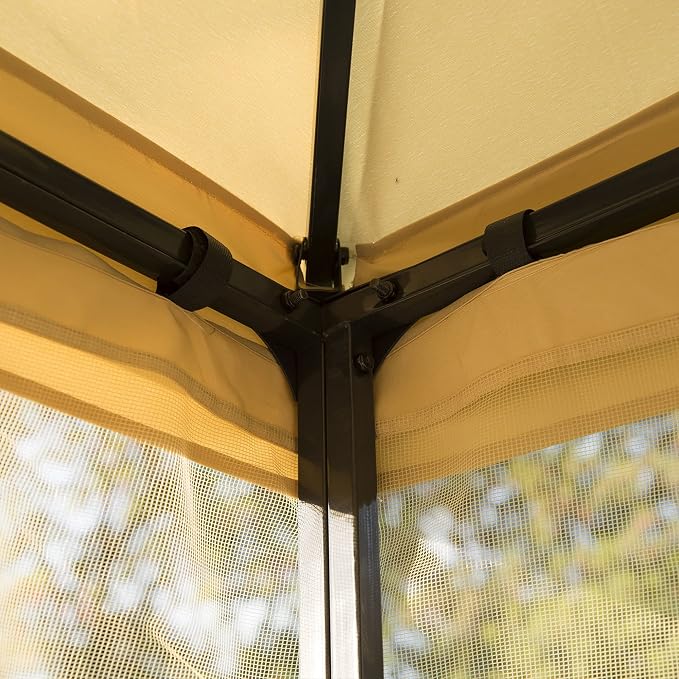 Outsunny 10' x 10' Metal Patio Gazebo, Double Roof Outdoor Gazebo Canopy Shelter - Image 8