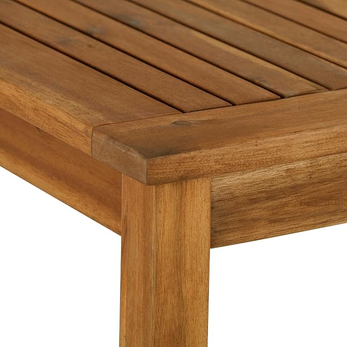 Walker Edison 4 Person Outdoor Wood Chevron Patio Furniture Dining Set Table - Image 10