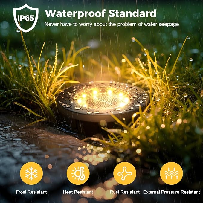 Brightown Solar Lights Outdoor Waterproof, 12 Packs LED In-Ground Lights - Image 2