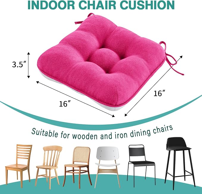 BETU Chair Cushions for Dining Chairs Set of 6, 3.5" Thick Kitchen Table Chair - Image 8