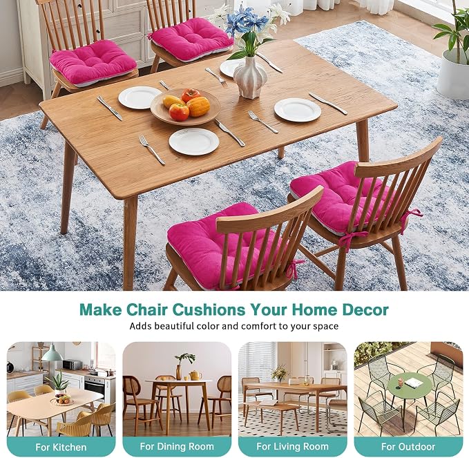 BETU Chair Cushions for Dining Chairs Set of 4, 3.5" Thick Kitchen Table Chair - Image 4