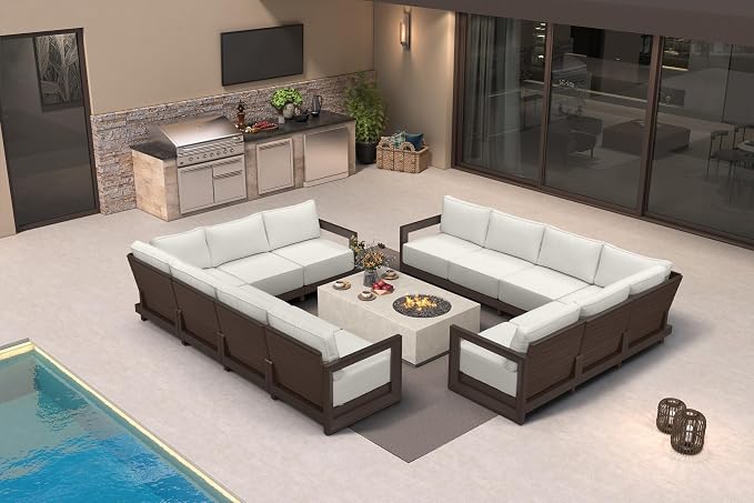 PURPLE LEAF Patio Furniture Set L-Shaped Outdoor Couch by Unknown