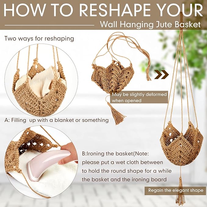 Shappy 2 Pack Jute Crochet Long Plant Hanger - Image 5