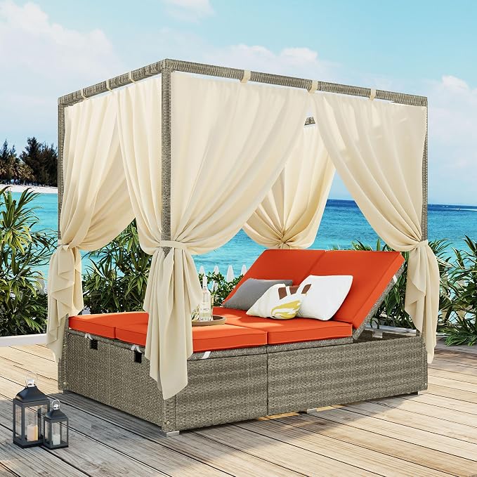 Wicker Metal Outdoor Pool Furniture by Merax