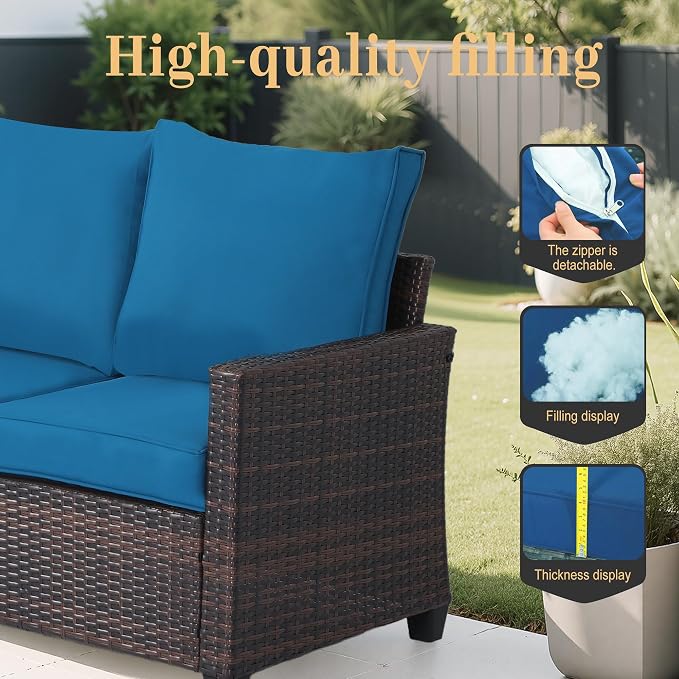 Rattan Outdoor Sofa 3-Seater - Image 6