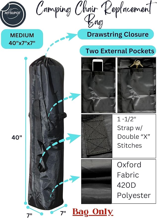 40"x7"x7" Replacement Bag for Folding Camping Chair, Camp Chairs, Yoga Mat - Image 3