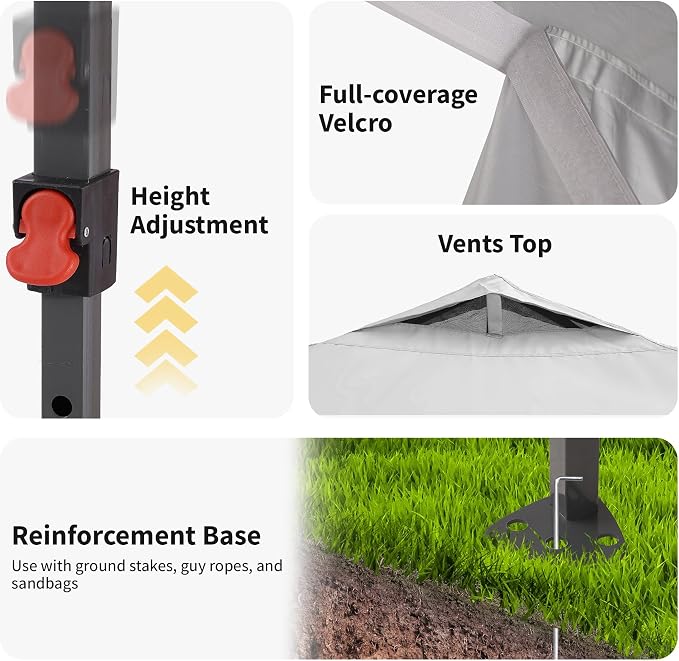 GDY 8x8FT Outdoor Pop Up Canopy Tent - Image 5