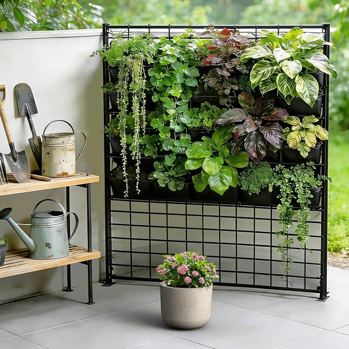Kante Round Concrete Planter, 9 Inch Dia Classic Style Large Plant Pot - Image 3
