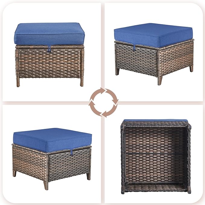 Patio Ottoman Outdoor Wicker Side Table - Image 6